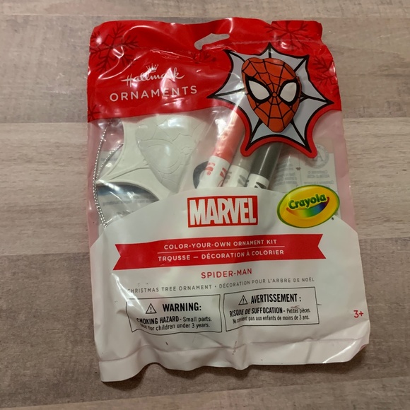 Hallmark Marvel Spider-Man Color-Your-Own Crayola Kit Christmas Ornament - Picture 1 of 4